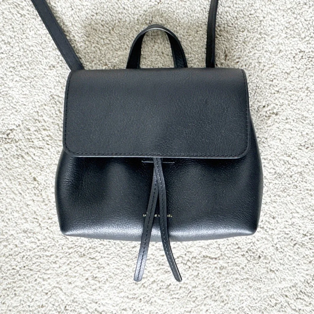 Mansur Gavriel Mini Lady‎ Bag Black Pebbled Leather Crossbody Handbag Italy